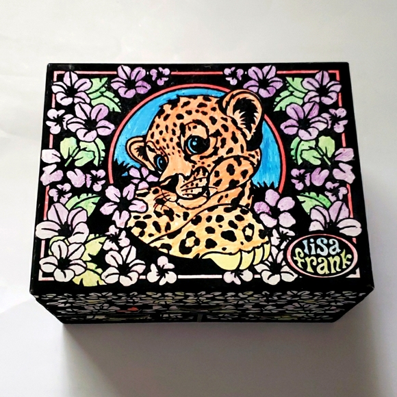 Lisa Frank Other - Vintage 80s Lisa Frank Tiger Cub Art Trinket Storage Jewelry Velvet Color-In Box